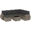 Image de vidaXL Ensemble de jardin canapé 8 pièces avec coussins Gris Poly rotin