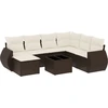 Image de vidaXL Ensemble de jardin canapé 8 pièces avec coussins Marron Poly rotin
