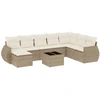 Image de vidaXL Ensemble de salon de jardin 9 pièces avec coussins beige Poly rotin