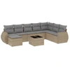 Image de vidaXL Ensemble de salon de jardin 9 pièces avec coussins beige Poly rotin