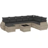 Image de vidaXL Ensemble de salon de jardin 9 pièces avec coussins gris clair Poly rotin