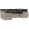 Image de vidaXL Ensemble de salon de jardin 6 pièces avec coussins gris clair Poly rotin