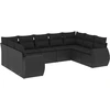 Image de vidaXL Ensemble de salon de jardin 9 pièces avec coussins noir poly rotin