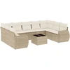 Image de vidaXL Ensemble de salon de jardin 10 pièces avec coussins Beige Poly Rattan