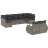 Image de vidaXL Ensemble de salon de jardin 9 pièces avec coussins Gris Poly rotin