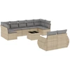 Image de vidaXL Ensemble de salon de jardin 10 pièces avec coussins Beige Poly Rattan