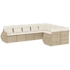 Image de vidaXL Ensemble de salon de jardin 9 pièces avec coussins beige Poly rotin