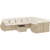 Image de vidaXL Ensemble de salon de jardin 10 pièces avec coussins Beige Poly Rattan