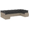 Image de vidaXL Ensemble de 10 canapés de jardin avec coussins gris clair Poly rotin