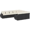 Image de vidaXL Ensemble de 10 canapés de jardin avec coussins noir poly rotin