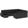 Image de vidaXL Ensemble de salon de jardin 11 pièces avec coussins noir poly rotin