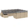 Image de vidaXL Ensemble de salon de jardin 11 pièces avec coussins Beige Poly Rattan