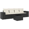 Image de vidaXL Ensemble de salon de jardin 5 pièces avec coussins noir poly rotin