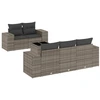 Image de vidaXL Ensemble de salon de jardin 6 pièces avec coussins Gris Poly rotin