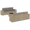 Image de vidaXL Ensemble de salon de jardin 7 pièces avec coussins Beige Poly Rattan