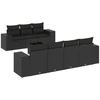 Image de vidaXL Ensemble de jardin canapé 8 pièces avec coussins noir poly rotin