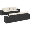 Image de vidaXL Ensemble de salon de jardin 9 pièces avec coussins noir poly rotin