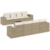 Image de vidaXL Ensemble de salon de jardin 9 pièces avec coussins beige Poly rotin