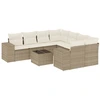 Image de vidaXL Ensemble de salon de jardin 9 pièces avec coussins beige Poly rotin