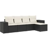 Image de vidaXL Ensemble de salon de jardin 5 pièces avec coussins noir poly rotin