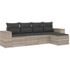 Image de vidaXL Ensemble de salon de jardin 5 pièces avec coussins gris clair Poly rotin