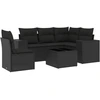 Image de vidaXL Ensemble de salon de jardin 6 pièces avec coussins noir poly rotin