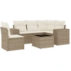 Image de vidaXL Ensemble de salon de jardin 6 pièces avec coussins Beige Poly Rattan