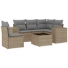 Image de vidaXL Ensemble de salon de jardin 6 pièces avec coussins Beige Poly Rattan