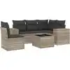 Image de vidaXL Ensemble de salon de jardin 6 pièces avec coussins gris clair Poly rotin