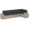 Image de vidaXL Ensemble de salon de jardin 6 pièces avec coussins gris clair Poly rotin