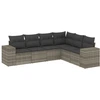 Image de vidaXL Ensemble de salon de jardin 6 pièces avec coussins gris clair Poly rotin