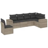 Image de vidaXL Ensemble de salon de jardin 6 pièces avec coussins gris clair Poly rotin