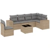 Image de vidaXL Ensemble de salon de jardin 7 pièces avec coussins Beige Poly Rattan