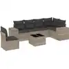 Image de vidaXL Ensemble de salon de jardin 7 pièces avec coussins gris clair Poly rotin