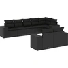 Image de vidaXL Ensemble de jardin canapé 8 pièces avec coussins noir poly rotin