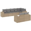 Image de vidaXL Ensemble de jardin canapé 8 pièces avec coussins Beige Poly Rattan