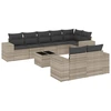 Image de vidaXL Ensemble de salon de jardin 9 pièces avec coussins gris clair Poly rotin