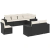 Image de vidaXL Ensemble de jardin canapé 8 pièces avec coussins noir poly rotin
