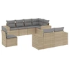 Image de vidaXL Ensemble de jardin canapé 8 pièces avec coussins Beige Poly Rattan