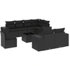 Image de vidaXL Ensemble de salon de jardin 9 pièces avec coussins noir poly rotin