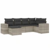 Image de vidaXL Ensemble de salon de jardin 6 pièces avec coussins gris clair Poly rotin