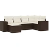 Image de vidaXL Ensemble de salon de jardin 6 pièces avec coussins Marron Poly Rattan