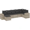 Image de vidaXL Ensemble de salon de jardin 7 pièces avec coussins gris clair Poly rotin