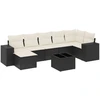 Image de vidaXL Ensemble de jardin canapé 8 pièces avec coussins noir poly rotin