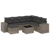 Image de vidaXL Ensemble de jardin canapé 8 pièces avec coussins Gris Poly rotin