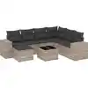 Image de vidaXL Ensemble de jardin canapé 8 pièces avec coussins gris clair Poly rotin