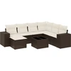Image de vidaXL Ensemble de jardin canapé 8 pièces avec coussins Marron Poly rotin