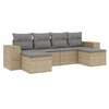 Image de vidaXL Ensemble de salon de jardin 6 pièces avec coussins Beige Poly Rattan