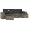 Image de vidaXL Ensemble de salon de jardin 6 pièces avec coussins Gris Poly rotin