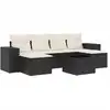 Image de vidaXL Ensemble de salon de jardin 7 pièces avec coussins noir poly rotin